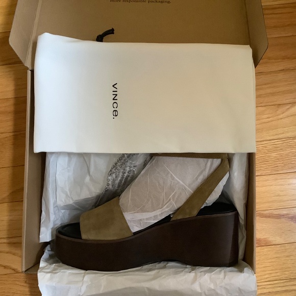 Vince | Shoes | Vince Phillipa Olive Wood Suede Platform  VINCE Phillipa Platform Suede Sandals Olive Wood SZ 9.5